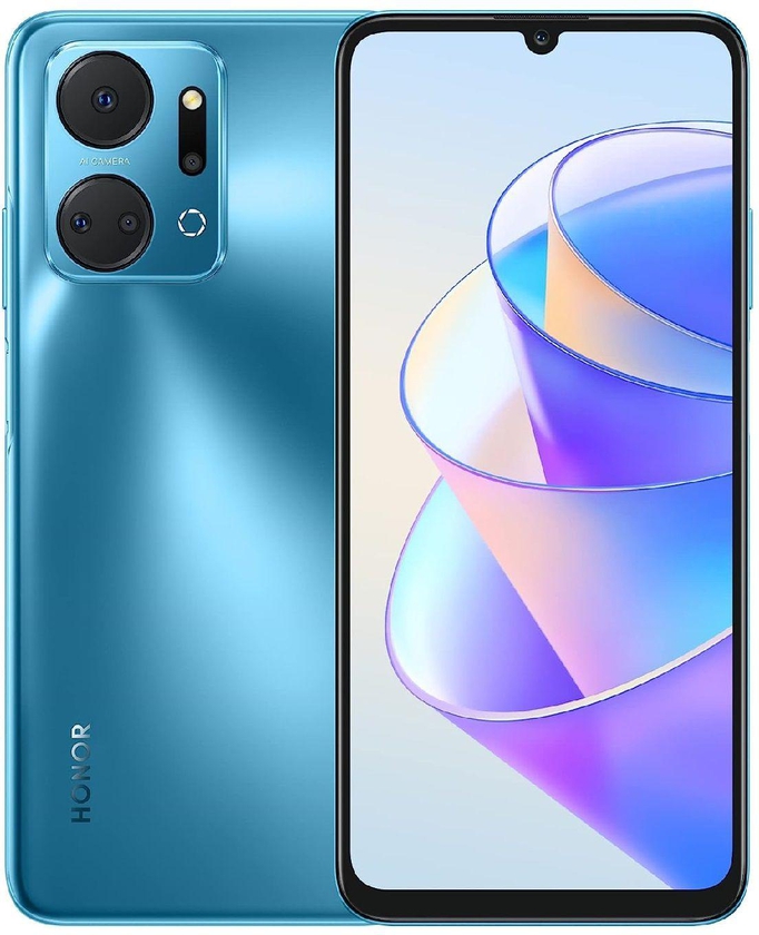 HONOR X7a Mobile Phone Ram 4GB + 2GB Ram Turbo Storage 128 GB Ocean Blue