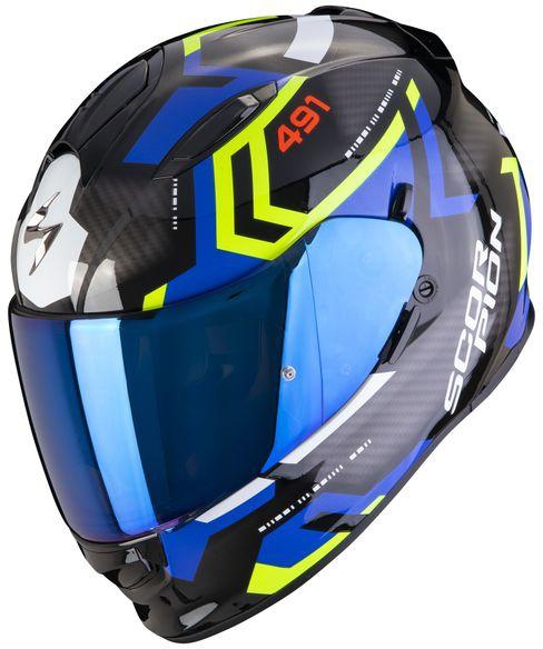 Scorpion EXO-491 Spin Full Face Helmet - Black/Blue/Neon Yellow